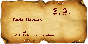 Bede Herman névjegykártya